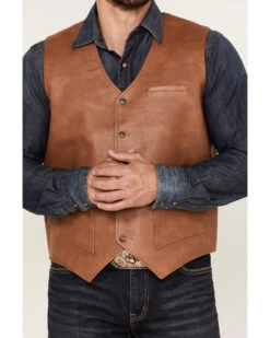 Moonshine Spirit Men's Redhawk Woven Button Down Western Vest  -Men Western Cowboy 2000364464 220 P3
