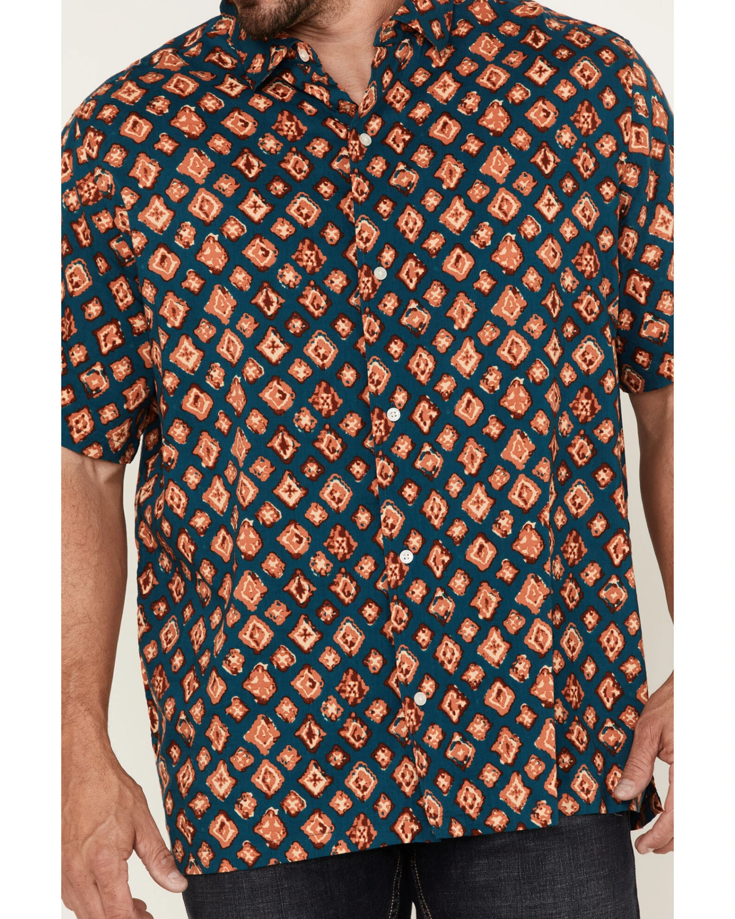 Gibson Men's Honky Tonk Southwestern Print Short Sleeve Button-Down Western Shirt 3 Gibson Men's Honky Tonk Southwestern Print Short Sleeve Button-Down Western Shirt - Image 3