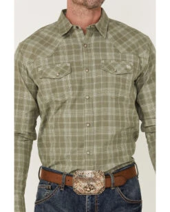 Blue Ranchwear Men's Ash Yarn-Dye Plaid Long Sleeve Snap Western Shirt  -Men Western Cowboy 2000364895 080 P4