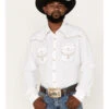 Rock 47 By Wrangler Men's Embroidered Long Sleeve Snap Western Shirt 