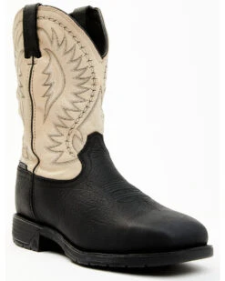 Rocky Men's Rugged Trail Pull On Western Work Boots - Steel Toe 