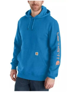 Carhartt Men's Loose Fit Midweight Logo Sleeve Graphic Hooded Sweatshirt