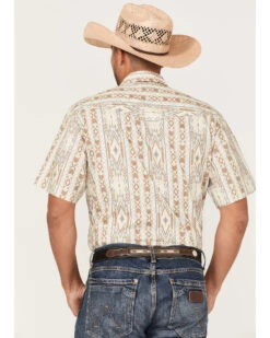 Tin Haul Men's Wallpaper Southwestern Print Short Sleeve Pearl Snap Western Shirt  -Men Western Cowboy 2000370645 020 P4