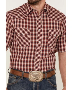 Roper Men's Classic Small Plaid Short Sleeve Pearl Snap Western Shirt  -Men Western Cowboy 2000370650 600 P3