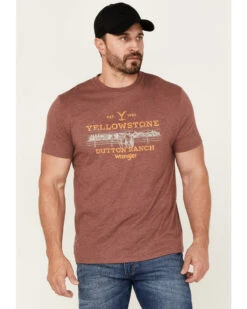 Wrangler Men's Heathered Yellowstone Dutton Ranch Graphic T-Shirt 