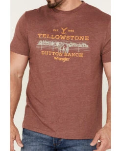Wrangler Men's Heathered Yellowstone Dutton Ranch Graphic T-Shirt  -Men Western Cowboy 2000371531 640 P3