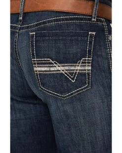 Cinch Men's Grant Dark Stonewash Relaxed Bootcut Stretch Performance Jeans -Men Western Cowboy 2000373482 402 P4