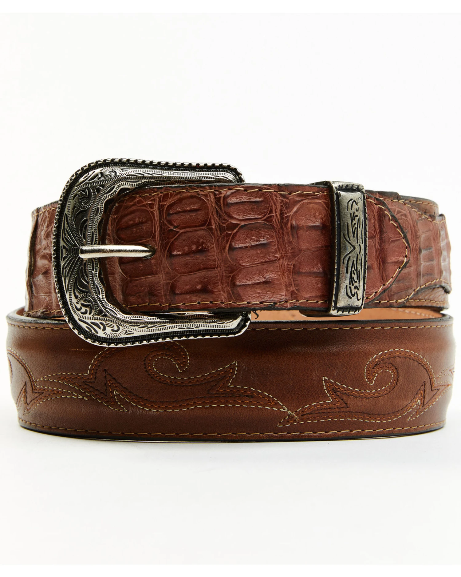 Cody James Men's Cypress Two Tone Embroidered Caiman Western Belt 1 Cody James Men's Cypress Two Tone Embroidered Caiman Western Belt