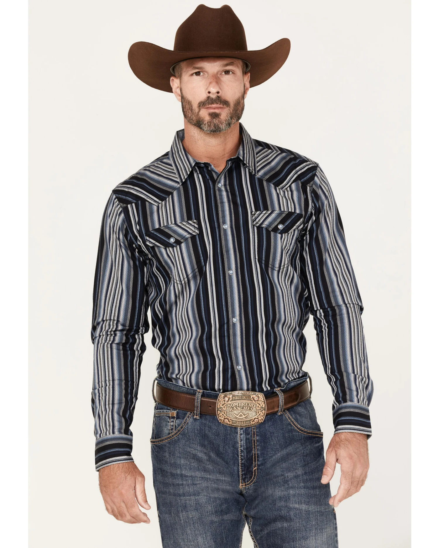 Cody James Men's Hull Vintage Stripe Snap Western Shirt 1 Cody James Men's Hull Vintage Stripe Snap Western Shirt
