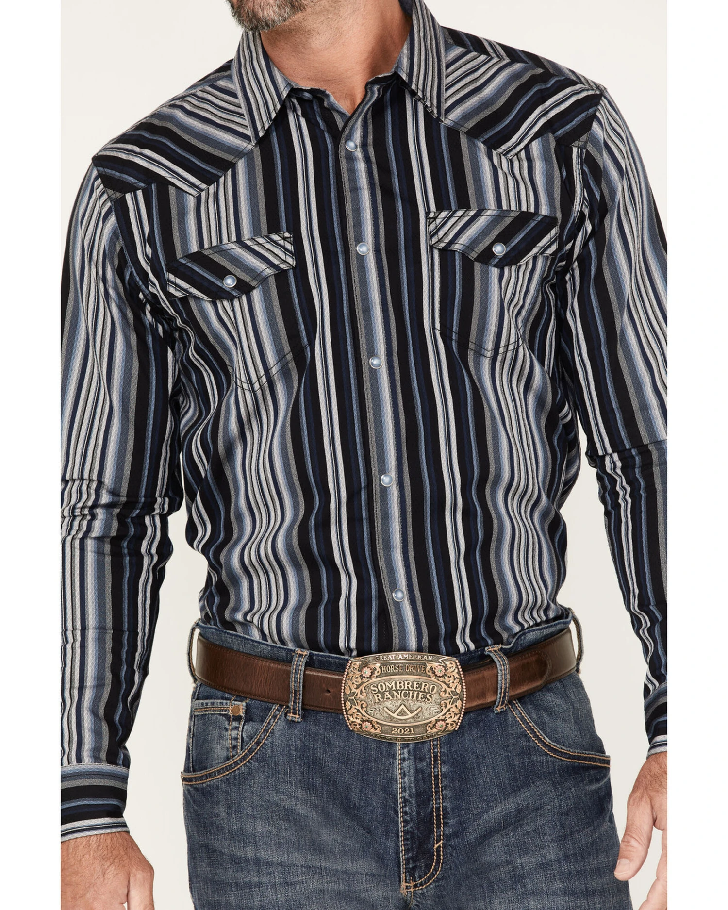Cody James Men's Hull Vintage Stripe Snap Western Shirt 3 Cody James Men's Hull Vintage Stripe Snap Western Shirt - Image 3