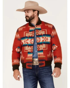 Pendleton Men's Gorge All-Over Print Quilted Snap Bomber Jacket 