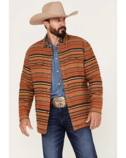 Pendleton Men's Striped Sherpa-Lined Snap Western Shirt Jacket 