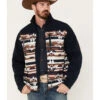 Cinch Men's Color-Block Southwestern Print Logo Zip-Front Softshell Jacket 