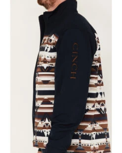 Cinch Men's Color-Block Southwestern Print Logo Zip-Front Softshell Jacket  -Men Western Cowboy 2000375182 410 P3