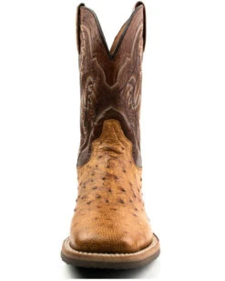 Dan Post Men's Saddle Hand Quill Ostrich Western Boots - Broad Square Toe -Men Western Cowboy 2000375985 280 P4
