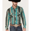 Rock & Roll Denim Men's Southwestern Stretch Long Sleeve Snap Shirt