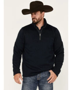 Cinch Men's Solid Sweater Knit 1/4 Zip Front Pullover 