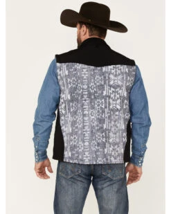 HOOey Men's Southwestern Color-Block Print Zip-Front Softshell Vest -Men Western Cowboy 2000376722 022 P4