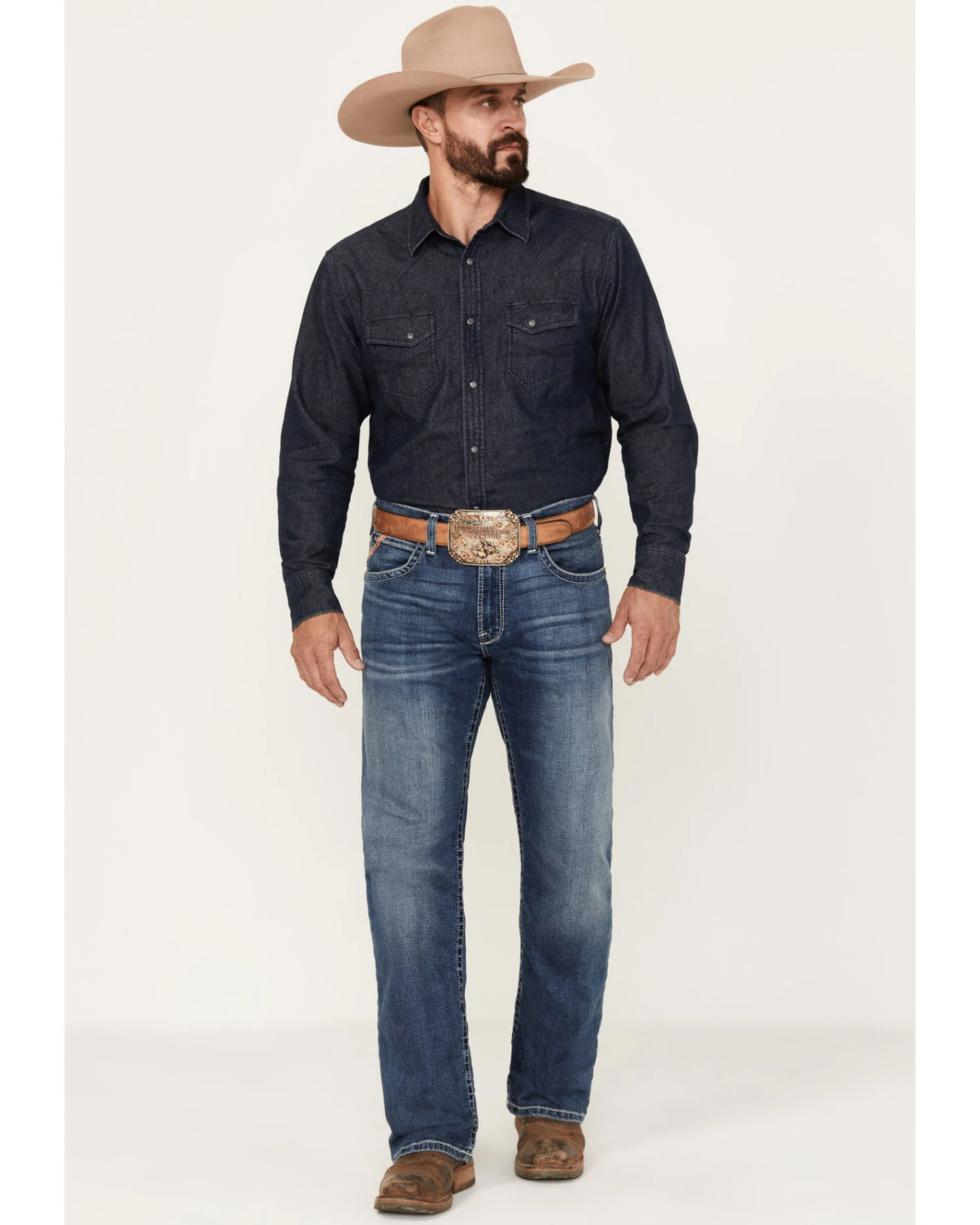 Ariat Men's M4 Relaxed Hugo Boot Cut Stretch Denim Jeans 1 Ariat Men's M4 Relaxed Hugo Boot Cut Stretch Denim Jeans