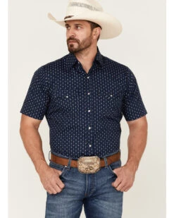 Ely Walker Men's Mini Southwestern Geo Print Short Sleeve Western Shirt  