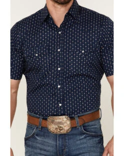 Ely Walker Men's Mini Southwestern Geo Print Short Sleeve Western Shirt   -Men Western Cowboy 2000377380 410 P3