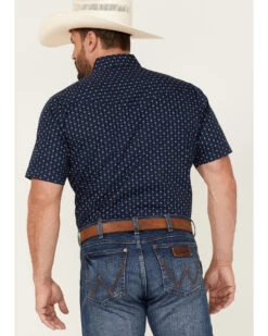 Ely Walker Men's Mini Southwestern Geo Print Short Sleeve Western Shirt   -Men Western Cowboy 2000377380 410 P4