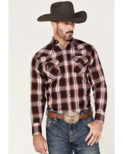 Ely Walker Men's Plaid Long Sleeve Western Snap Shirt