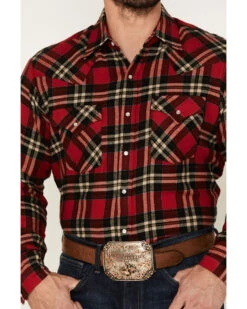 Ely Walker Men's Plaid Print Long Sleeve Snap Western Flannel Shirt 6 Ely Walker Men's Plaid Print Long Sleeve Snap Western Flannel Shirt -Men Western Cowboy 2000378114 600 P3