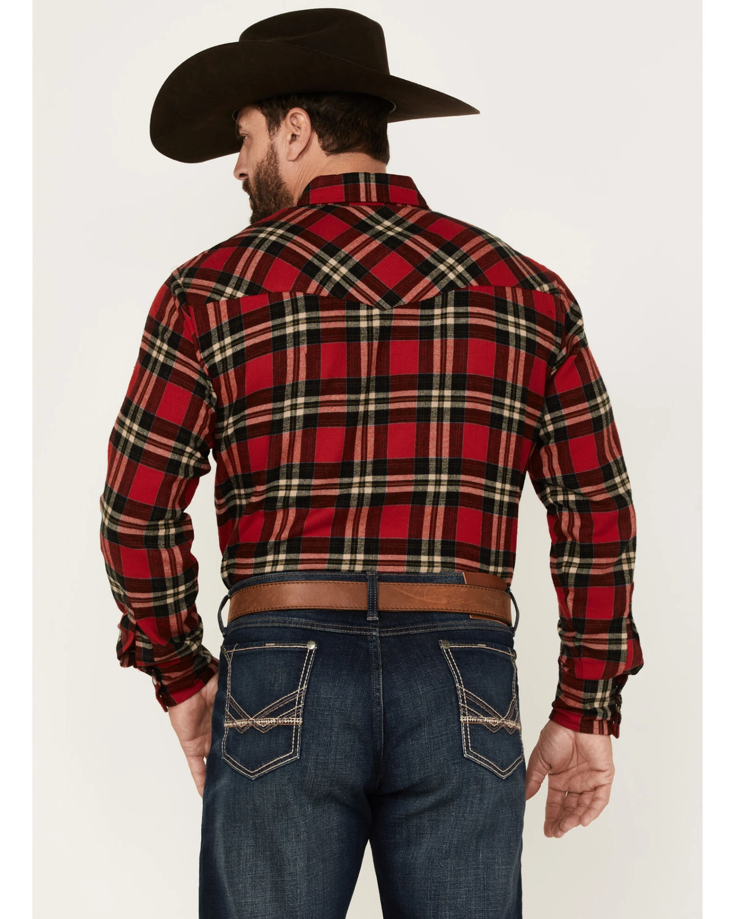 Ely Walker Men's Plaid Print Long Sleeve Snap Western Flannel Shirt 4 Ely Walker Men's Plaid Print Long Sleeve Snap Western Flannel Shirt - Image 4