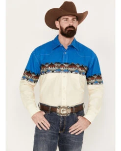 Wrangler Men's Checotah Long Sleeve Western Snap Shirt