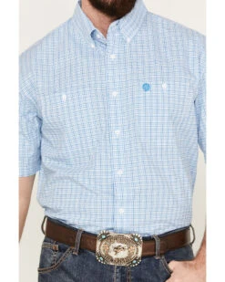 George Strait By Wrangler Men's Plaid Print Short Sleeve Button Down Western Shirt - Big 6 George Strait By Wrangler Men's Plaid Print Short Sleeve Button Down Western Shirt - Big -Men Western Cowboy 2000380000 400 P3