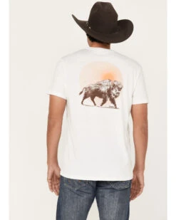 Wrangler Men's Buffalo Sun Short Sleeve Graphic T-Shirt -Men Western Cowboy 2000380009 100 P4