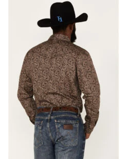 Cody James Men's Linear Paisley Print Long Sleeve Snap Western Shirt -Men Western Cowboy 2000380454 200 P4
