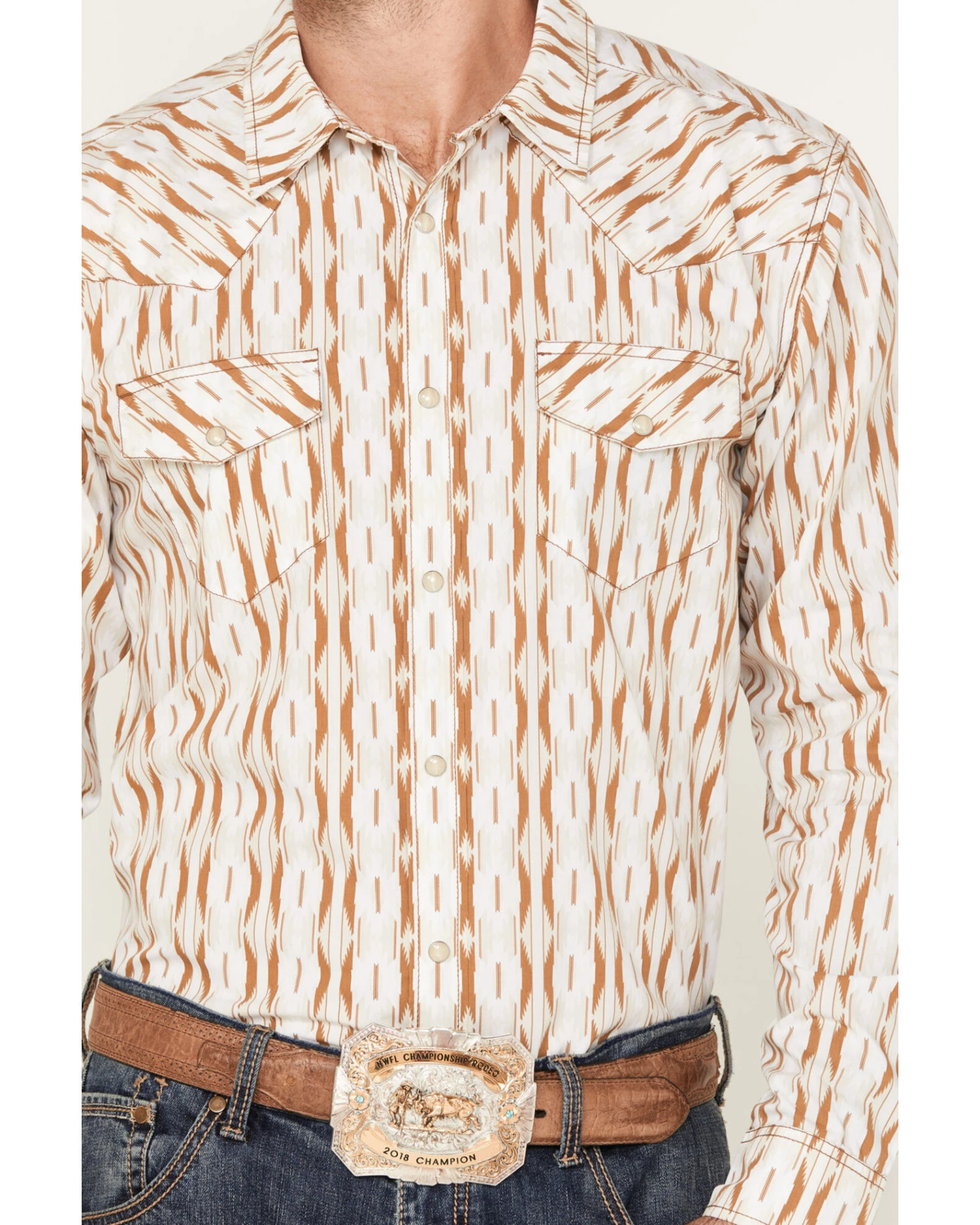 Gibson Men's Old Creek Geo Print Long Sleeve Pearl Snap Western Shirt 3 Gibson Men's Old Creek Geo Print Long Sleeve Pearl Snap Western Shirt - Image 3