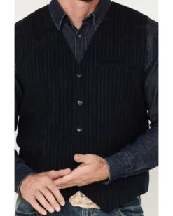 Moonshine Spirit Men's Pinstripe Capone Wool Vest -Men Western Cowboy 2000380612 410 P3