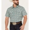 Gibson Men's Antonio Geo Print Short Sleeve Western Snap Shirt