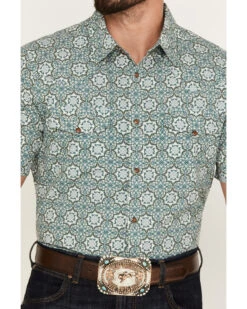 Gibson Men's Antonio Geo Print Short Sleeve Western Snap Shirt -Men Western Cowboy 2000382773 060 P3