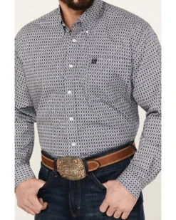 Cinch Men's Geo Print Long Sleeve Button Down Western Shirt -Men Western Cowboy 2000383928 020 P3