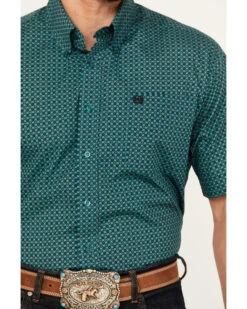 Cinch Men's Medallion Print Short Sleeve Button Down Western Shirt 6 Cinch Men's Medallion Print Short Sleeve Button Down Western Shirt -Men Western Cowboy 2000383973 442 P3