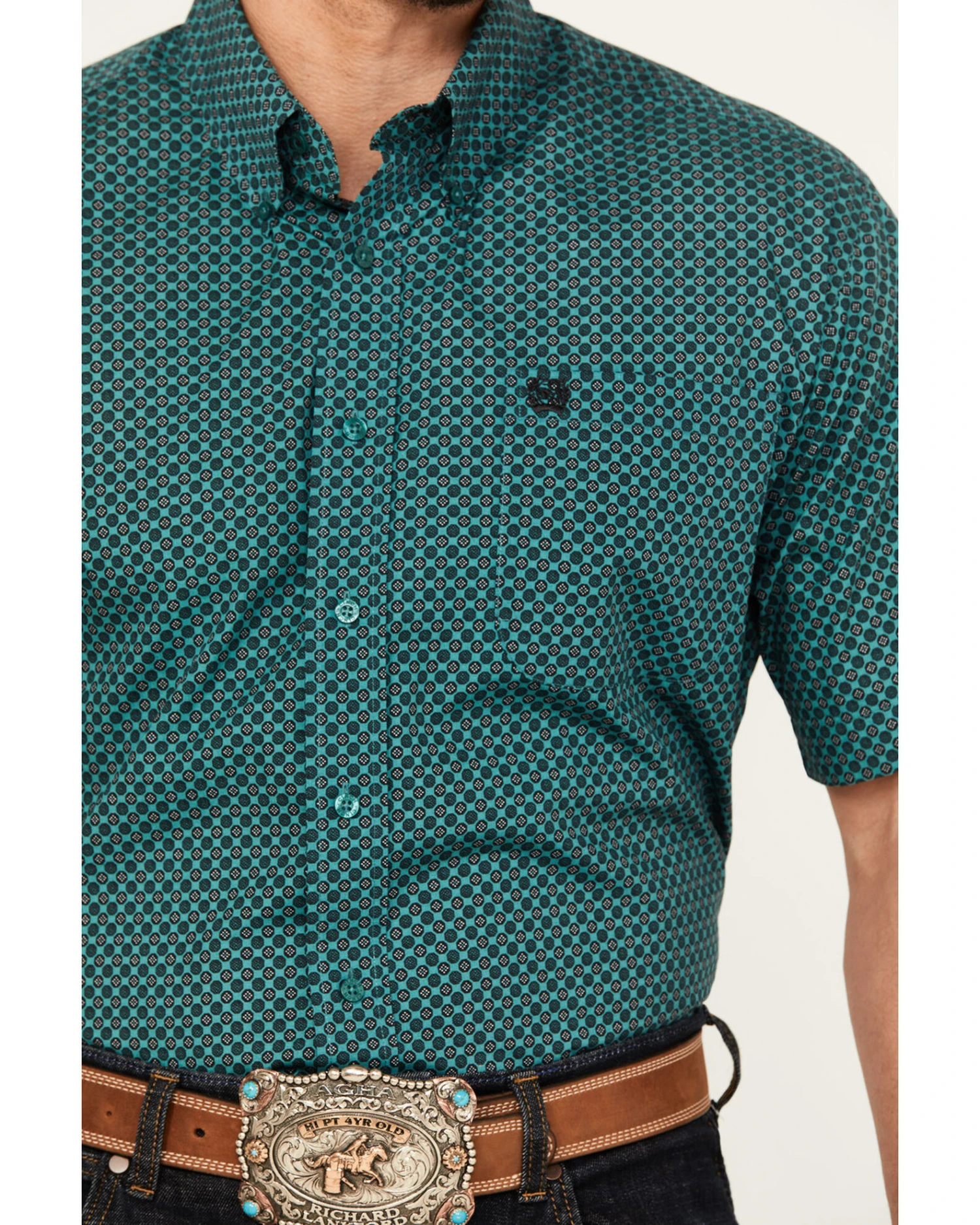 Cinch Men's Medallion Print Short Sleeve Button Down Western Shirt 3 Cinch Men's Medallion Print Short Sleeve Button Down Western Shirt - Image 3