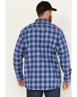 Ariat Men's FR Oz Plaid Print Long Sleeve Snap Work Shirt -Men Western Cowboy 2000384791 026 P4