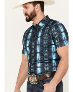 Rock & Roll Denim Men's Southwestern Striped Button Down Western Polo 5 Rock & Roll Denim Men's Southwestern Striped Button Down Western Polo -Men Western Cowboy 2000385217 440 P2