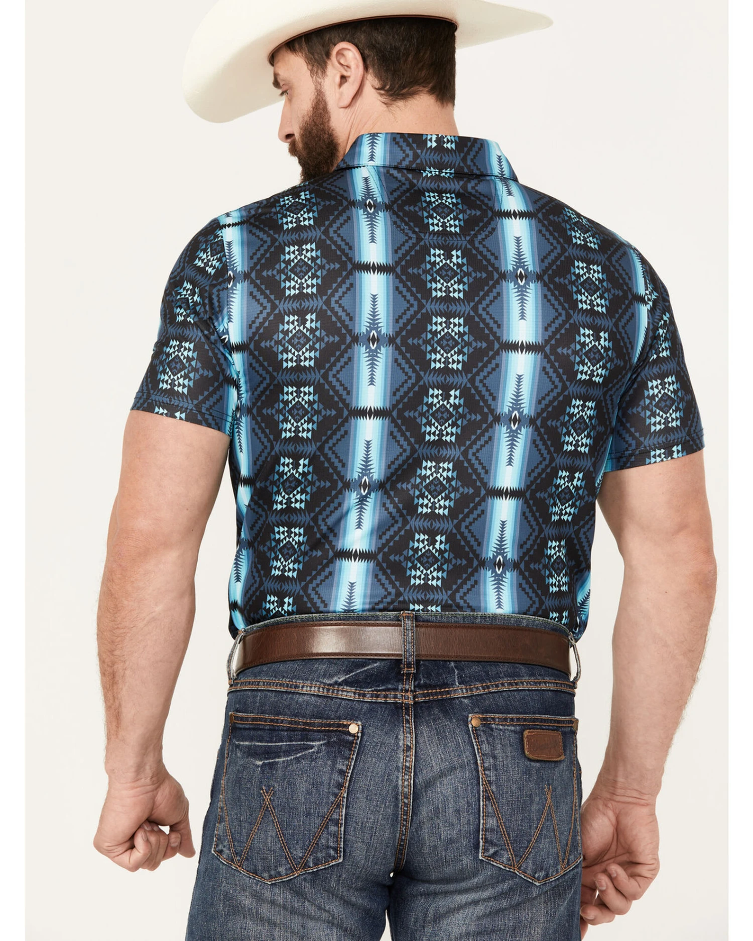 Rock & Roll Denim Men's Southwestern Striped Button Down Western Polo 4 Rock & Roll Denim Men's Southwestern Striped Button Down Western Polo - Image 4