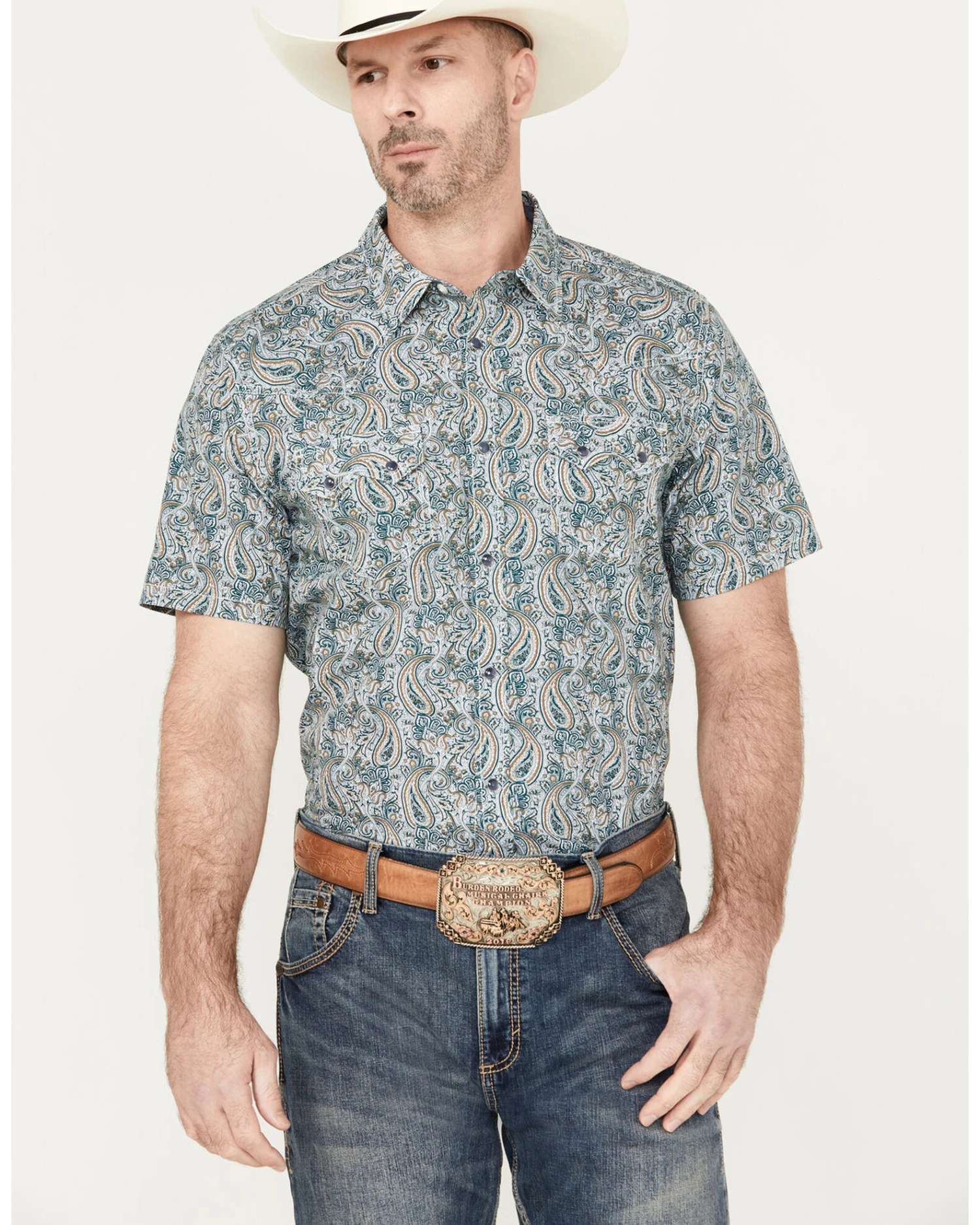 Cody James Men's Crazy Days Paisley Print Short Sleeve Western Snap Shirt 1 Cody James Men's Crazy Days Paisley Print Short Sleeve Western Snap Shirt