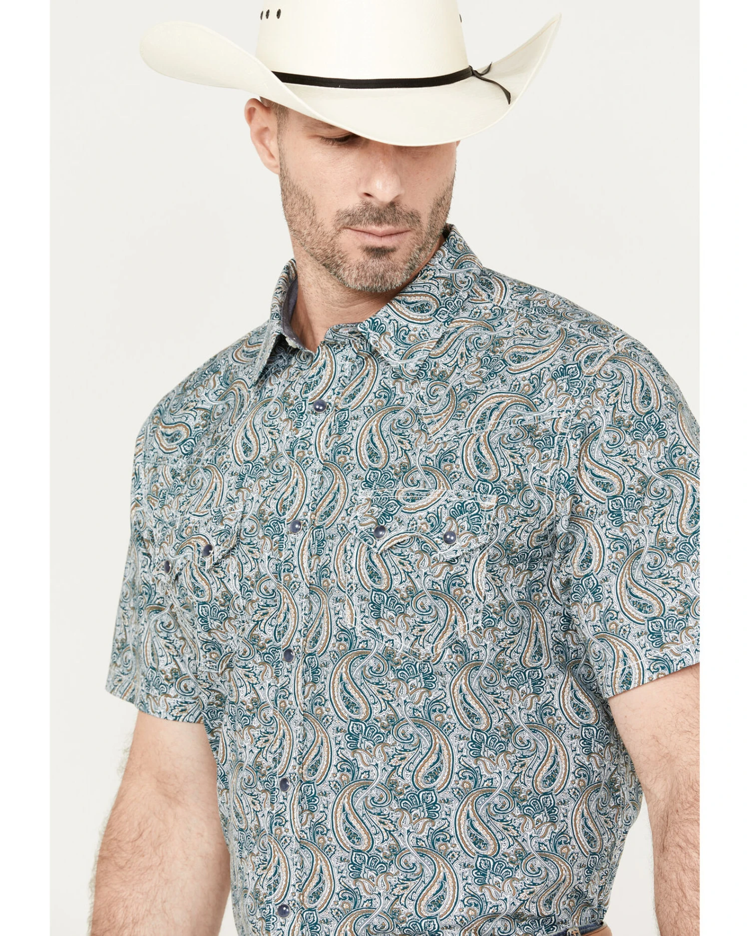 Cody James Men's Crazy Days Paisley Print Short Sleeve Western Snap Shirt 2 Cody James Men's Crazy Days Paisley Print Short Sleeve Western Snap Shirt - Image 2