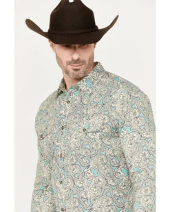 Gibson Trading Co. Men's Jackpot Paisley Print Long Sleeve Western Snap Shirt -Men Western Cowboy 2000386077 100 P2