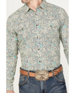 Gibson Trading Co. Men's Jackpot Paisley Print Long Sleeve Western Snap Shirt -Men Western Cowboy 2000386077 100 P3