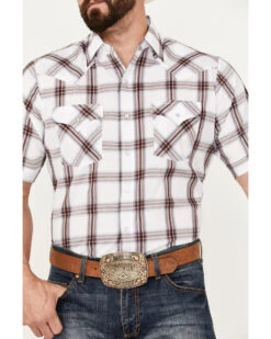 Ely Walker Men's Plaid Print Short Sleeve Snap Western Shirt -Men Western Cowboy 2000386576 640 P3