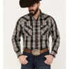 Ely Walker Men's Plaid Print Long Sleeve Western Snap Shirt - Tall