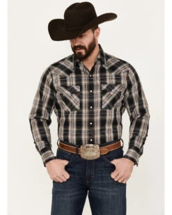 Ely Walker Men's Plaid Print Long Sleeve Western Snap Shirt - Tall